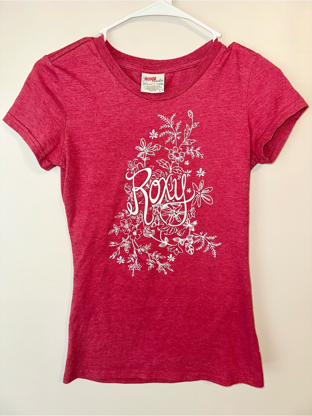 Vintage Y2K Roxy Tee Shirt Light Red